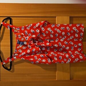 Blue Rain Floral Red Camisole Top Size: L